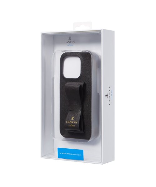LANVIN en Bleu(Smartphone case)(ランバンオンブルー（スマホケース）)/Slim Wrap Case Stand & Ring Ribbon for iPhone 15 Pro [ Black ]/img05