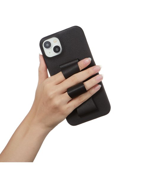 LANVIN en Bleu(Smartphone case)(ランバンオンブルー（スマホケース）)/Slim Wrap Case Stand & Ring Ribbon for iPhone 15 Plus [ Black ]/img04