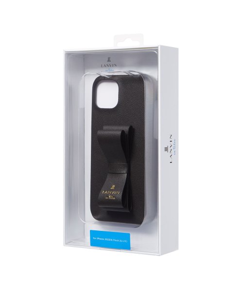 LANVIN en Bleu(Smartphone case)(ランバンオンブルー（スマホケース）)/Slim Wrap Case Stand & Ring Ribbon for iPhone 15 Plus [ Black ]/img05