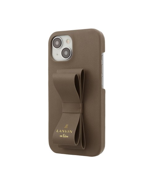 LANVIN en Bleu(Smartphone case)(ランバンオンブルー（スマホケース）)/Slim Wrap Case Stand & Ring Ribbon for iPhone 15 [ Greige ]/img01