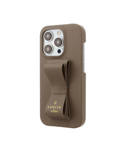 LANVIN en Bleu(Smartphone case)(ランバンオンブルー（スマホケース）)/Slim Wrap Case Stand & Ring Ribbon for iPhone 15 Pro [ Greige ]/img01