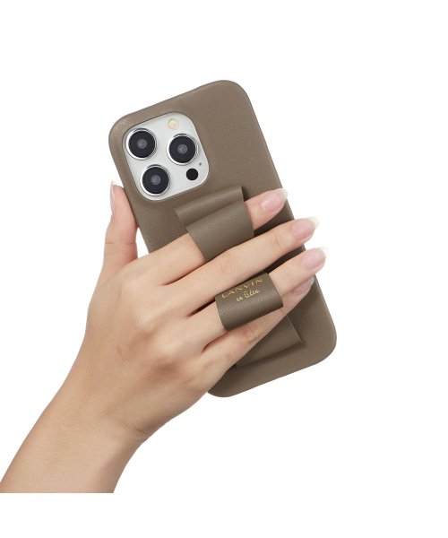 LANVIN en Bleu(Smartphone case)(ランバンオンブルー（スマホケース）)/Slim Wrap Case Stand & Ring Ribbon for iPhone 15 Pro [ Greige ]/img04