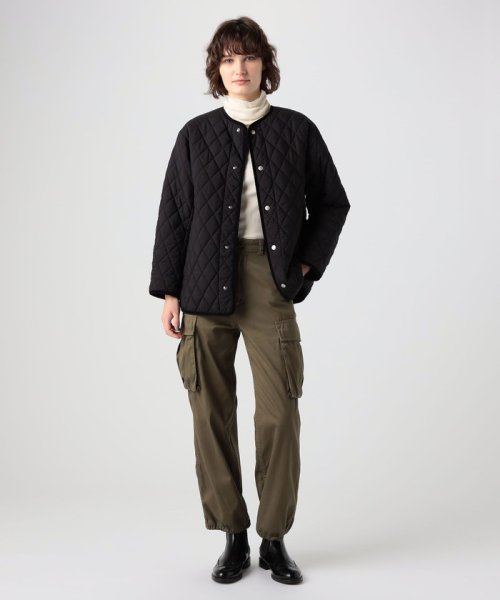 キルティング クルーネックジャケット 