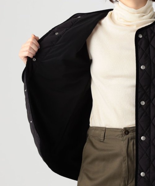 キルティング クルーネックジャケット 