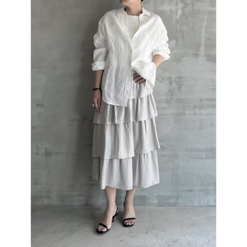 HELIOPOLE(エリオポール)/LINEN MIX ASYMMETRY TIERED SK/img14