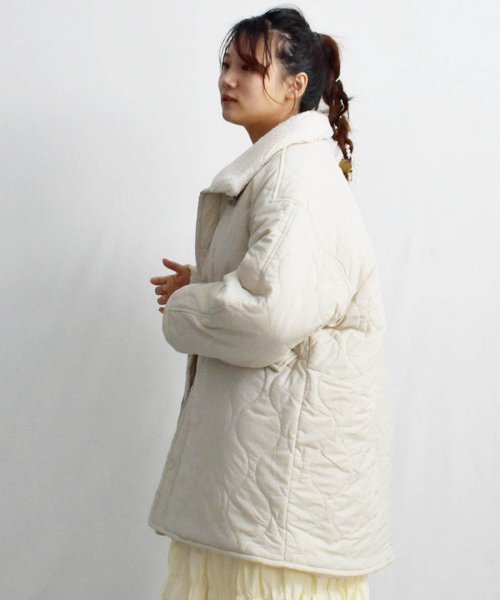 ARGO TOKYO(アルゴトウキョウ)/Boa Quilted Half Jacket 21107 ボアキルテイングハーフジャケット　ハーフジャケット　中綿ジャケット　ハーフコート　ボアコート　ボアジ/img06