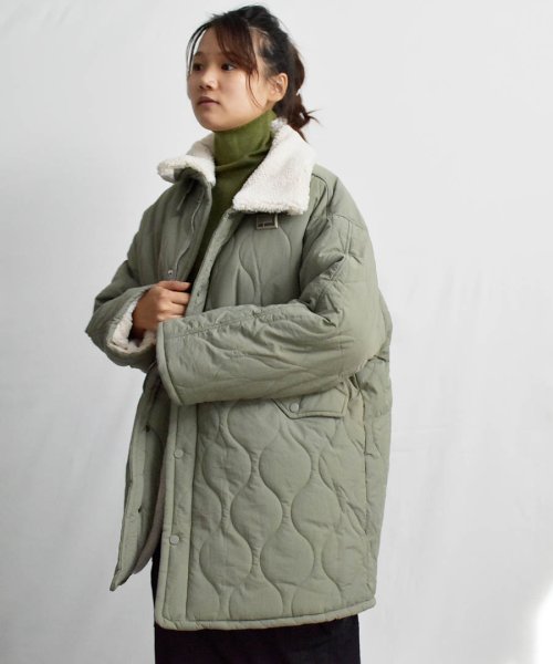 ARGO TOKYO(アルゴトウキョウ)/Boa Quilted Half Jacket 21107 ボアキルテイングハーフジャケット　ハーフジャケット　中綿ジャケット　ハーフコート　ボアコート　ボアジ/img25