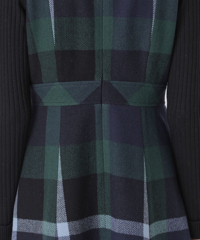 クレストブリッジチェックプラスティーヘリンボーンドレス(505649207