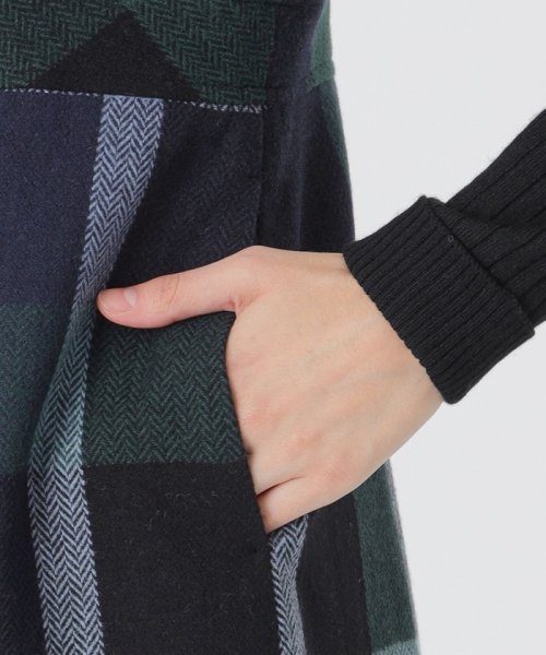 クレストブリッジチェックプラスティーヘリンボーンドレス(505649207  