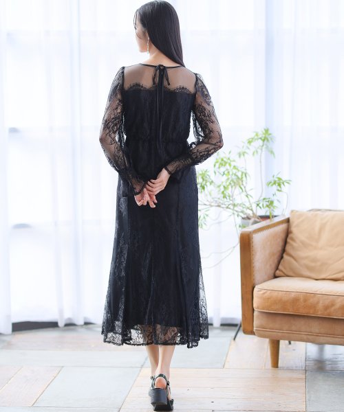 シアーレースAラインワンピース 