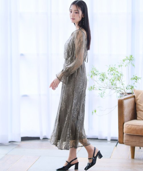 シアーレースAラインワンピース 