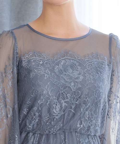 シアーレースAラインワンピース 