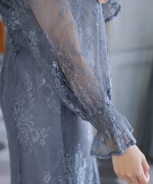 シアーレースAラインワンピース 