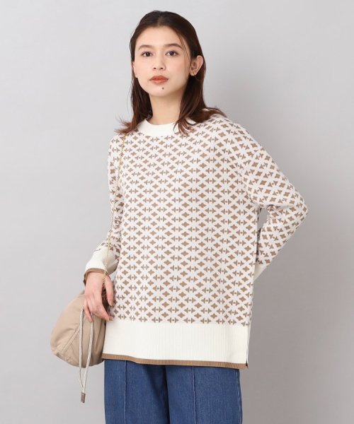 セール】【ゆったりシルエット／洗える】ジャカード ウールブレンド  