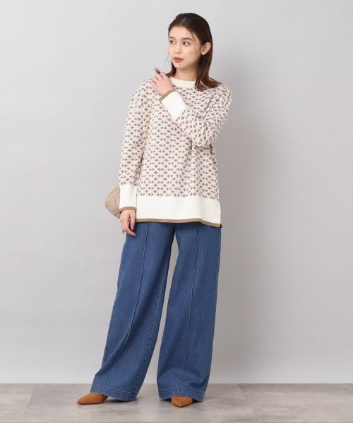 セール】【ゆったりシルエット／洗える】ジャカード ウールブレンド  