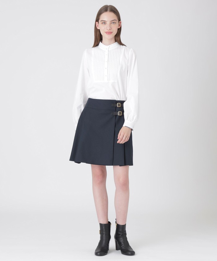 極美品ブルーレーベルクレストブリッジチェックドライストレッチギャバミニスカート クレストブリッジチェックドライストレッチギャバミニスカート