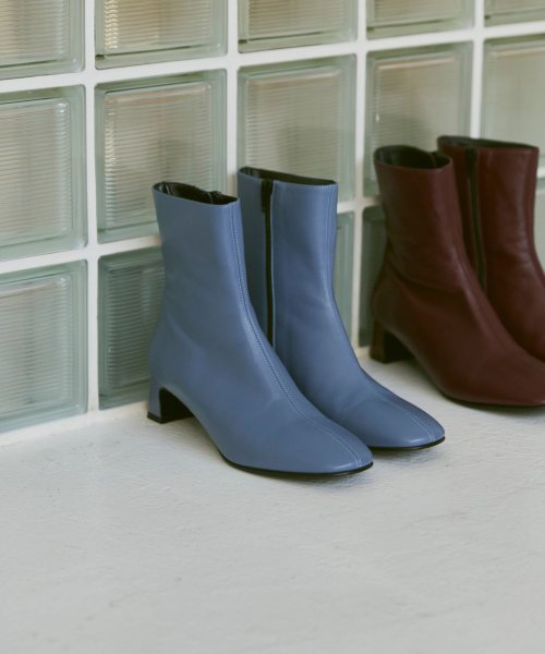 【FABIO RUSCONI(ファビオルスコーニ)】スクエアトゥショートブーツ 