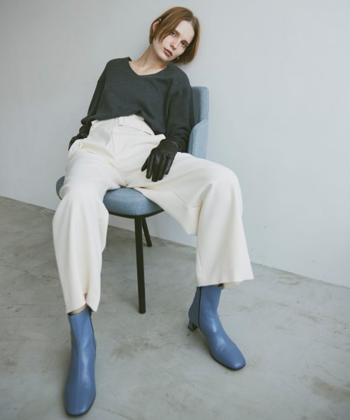 【FABIO RUSCONI(ファビオルスコーニ)】スクエアトゥショートブーツ 