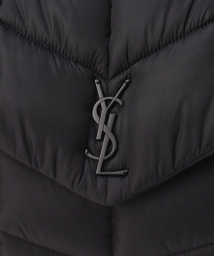 SAINT LAURENT PARIS YSLロゴ ナイロンジャケット ブラック