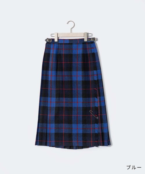 オニールオブダブリン ONEIL OF DUBLIN 5073WP スカート レディース チェック柄 丈73cm ウール ミモレ丈 シングルベルト ラップスカ D1330162760(10175円)