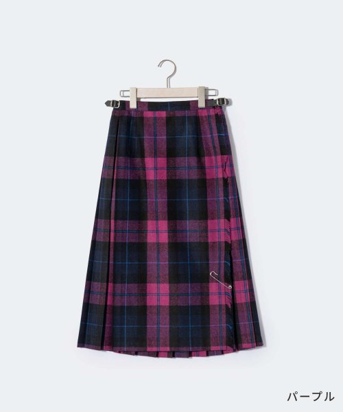 オニールオブダブリン ONEIL OF DUBLIN 5073WP スカート レディース チェック柄 丈73cm ウール ミモレ丈 シングルベルト ラップスカ D1330162760(10175円)