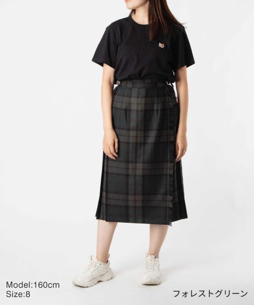 オニールオブダブリン ONEIL OF DUBLIN 5073WP スカート レディース チェック柄 丈73cm ウール ミモレ丈 シングルベルト ラップスカ D1330162760(10175円)