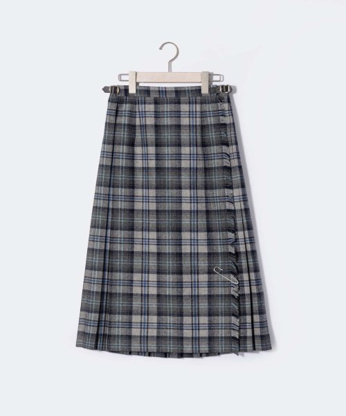 オニールオブダブリン ONEIL OF DUBLIN 5073WP スカート レディース チェック柄 丈73cm ウール ミモレ丈 シングルベルト ラップスカ D1330162760(10175円)
