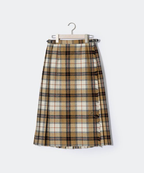 オニールオブダブリン ONEIL OF DUBLIN 5073WP スカート レディース チェック柄 丈73cm ウール ミモレ丈 シングルベルト ラップスカ D1330162760(10175円)