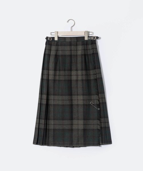 オニールオブダブリン ONEIL OF DUBLIN 5073WP スカート レディース チェック柄 丈73cm ウール ミモレ丈 シングルベルト ラップスカ D1330162760(10175円)