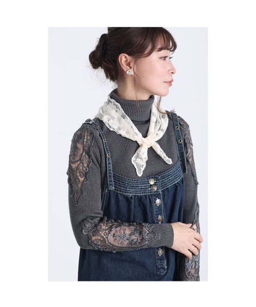 Sawa a la mode(サワアラモード)/首元華やぐチュール刺繍スカーフ/img12