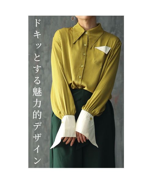 Sawa a la mode(サワアラモード)/エッジの効いたデザインで魅了する長袖ブラウス/img04
