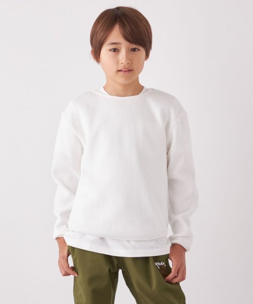 SHIPS any WOMEN(シップス　エニィ　ウィメン)/SHIPS any: ランドヘム ワッフル ロングスリーブ Tシャツ<KIDS>/img04