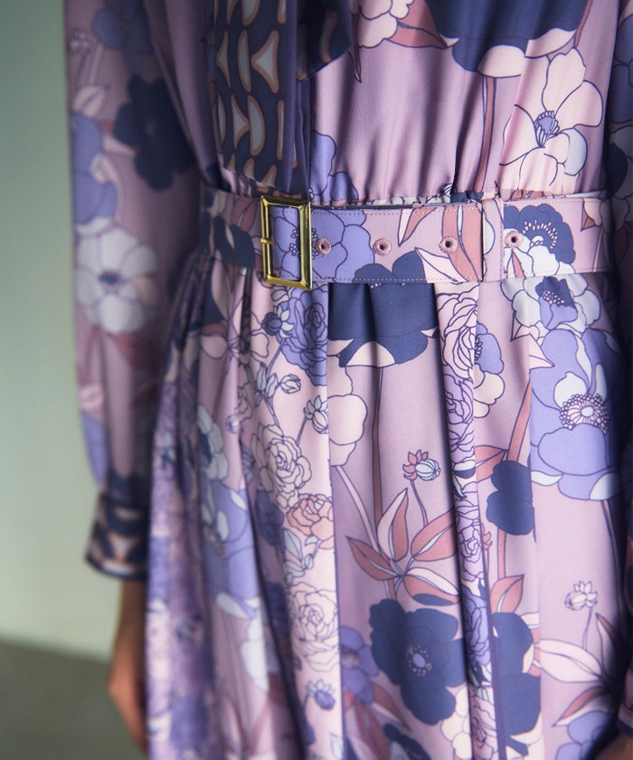 フラワープリントタックワンピース(505683664)｜阪急百貨店公式通販