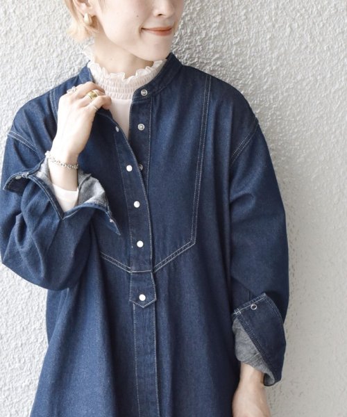 SHIPS any WOMEN(シップス　エニィ　ウィメン)/SHIPS any:〈ウォッシャブル〉デニム ブザム シャツ ワンピース［SHIPS any DENIM］/img15