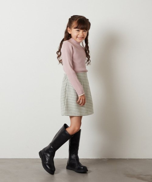 a.v.v(KID'S)(アー・ヴェ・ヴェキッズ)/[120－130]【セットアップ対応】シャギーチェック台形スカート/img05