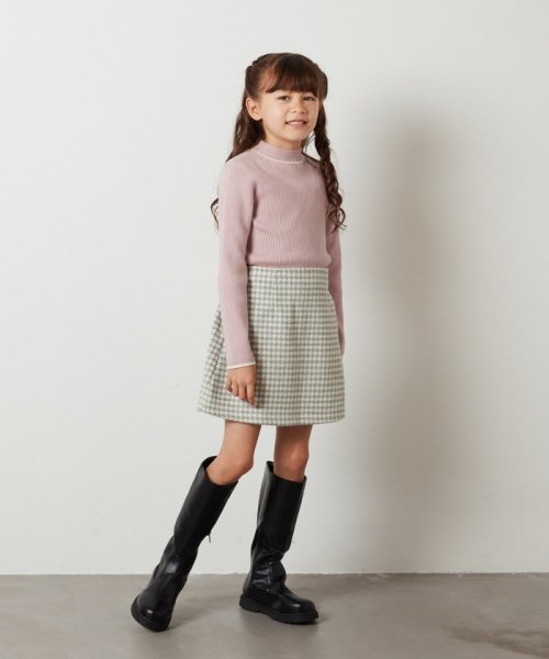 a.v.v(KID'S)(アー・ヴェ・ヴェキッズ)/[120－130]【セットアップ対応】シャギーチェック台形スカート/img06