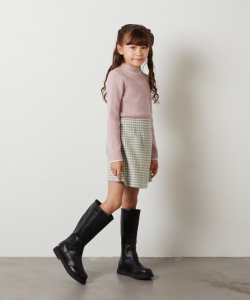 a.v.v(KID'S)(アー・ヴェ・ヴェキッズ)/[120－130]【セットアップ対応】シャギーチェック台形スカート/img07