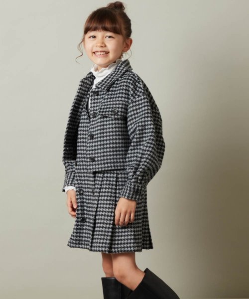 a.v.v(KID'S)(アー・ヴェ・ヴェキッズ)/[120－130]【セットアップ対応】シャギーチェックショートジャケット/img03