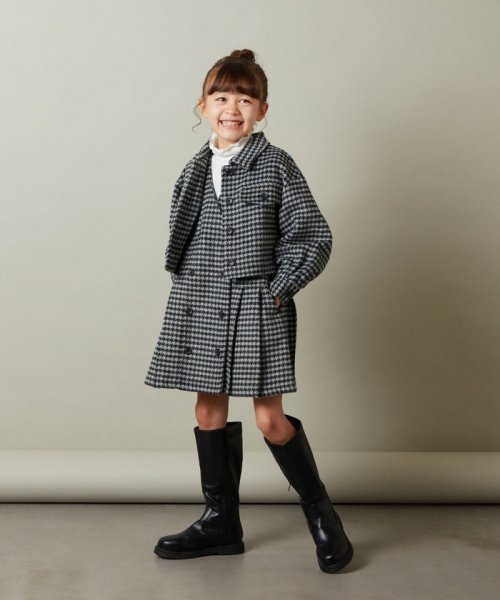 a.v.v(KID'S)(アー・ヴェ・ヴェキッズ)/[120－130]【セットアップ対応】シャギーチェックショートジャケット/img09