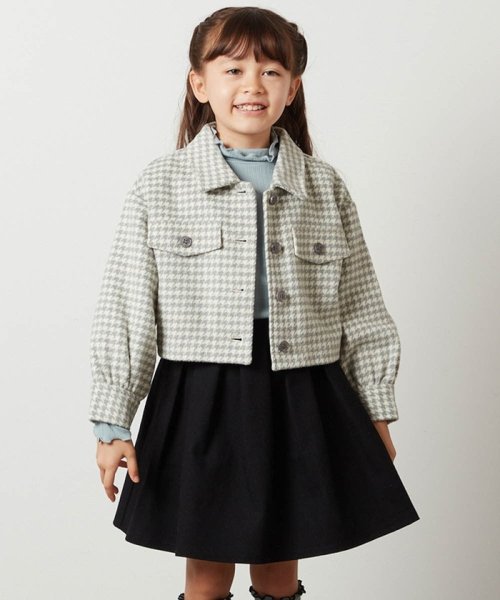 a.v.v(KID'S)(アー・ヴェ・ヴェキッズ)/[140－150]【セットアップ対応】シャギーチェックショートジャケット/img02