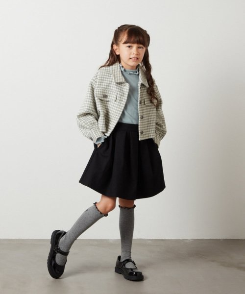 a.v.v(KID'S)(アー・ヴェ・ヴェキッズ)/[140－150]【セットアップ対応】シャギーチェックショートジャケット/img12