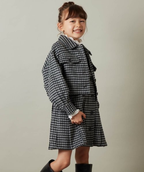 a.v.v(KID'S)(アー・ヴェ・ヴェキッズ)/[140－150]【セットアップ対応】シャギーチェックショートジャケット/img26