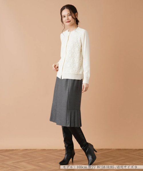 プリーツヘム切替スカ－ト 