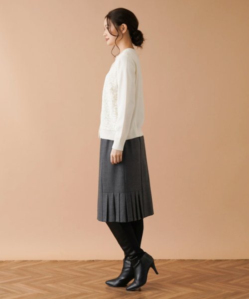 プリーツヘム切替スカ－ト 