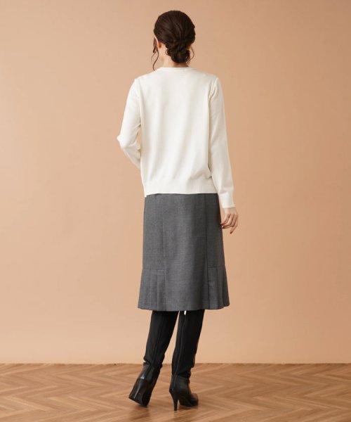 プリーツヘム切替スカ－ト 