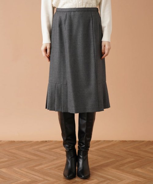 プリーツヘム切替スカ－ト 