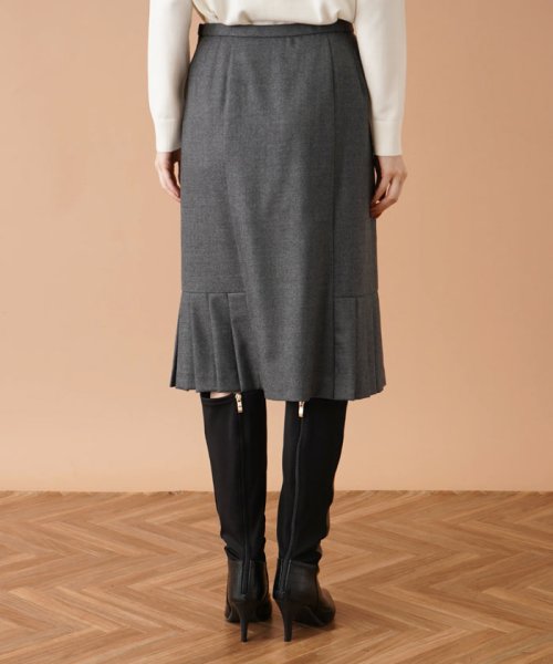 プリーツヘム切替スカ－ト 