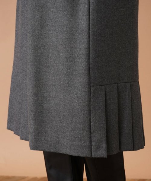 プリーツヘム切替スカ－ト 