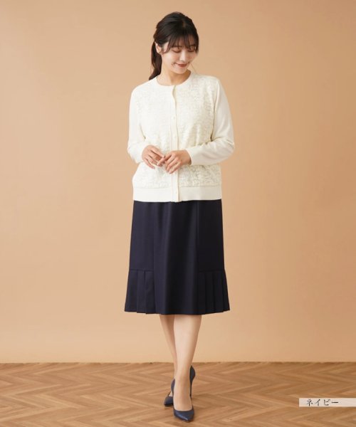 プリーツヘム切替スカ－ト 