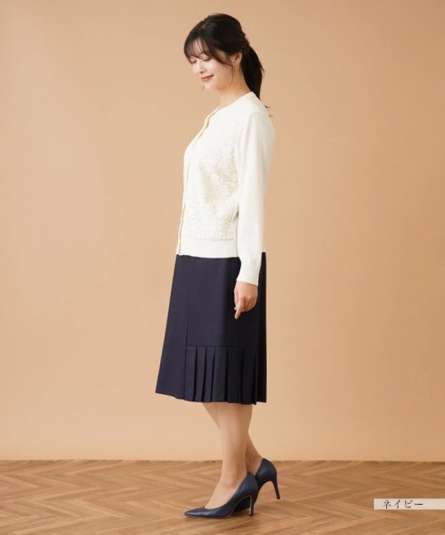 プリーツヘム切替スカ－ト 